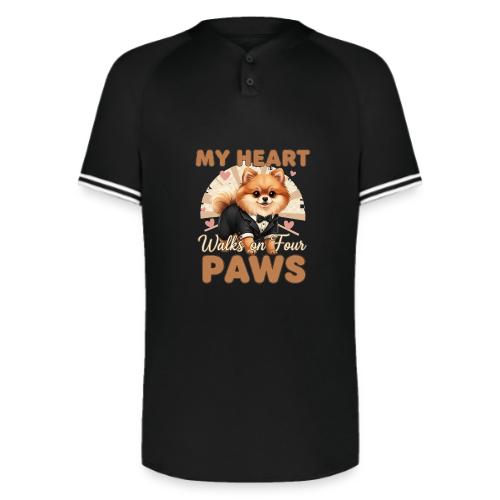My Heart Walks on Four Paws – Pomeranian tee - Augusta Sportswear Men's Cutter Henley Jersey