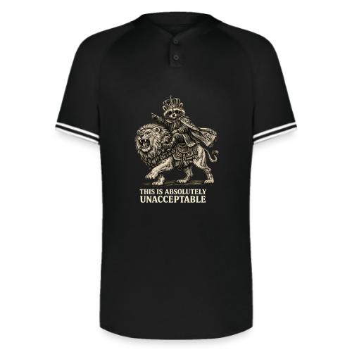 Funny Raccoon King Riding Lion Vintage Meme Art - Augusta Sportswear Men's Cutter Henley Jersey