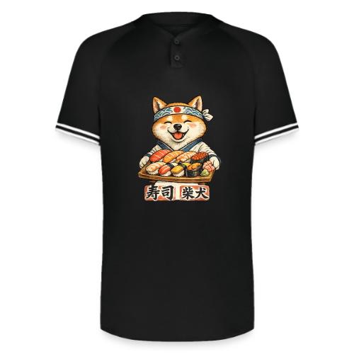 Funny Shiba Inu Sushi Kawaii Dog Tee - Augusta Sportswear Men's Cutter Henley Jersey
