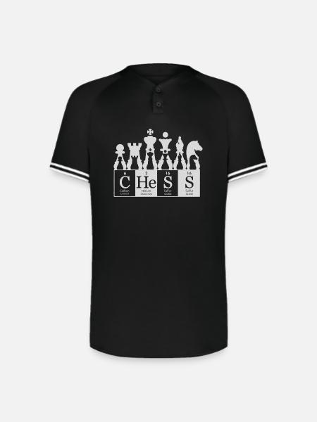 ChemChess Atomic Chessboard Periodic - Augusta Sportswear Men's Cutter Henley Jersey - black/white