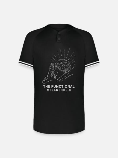 The Functional Melancholic - Augusta Sportswear Men's Cutter Henley Jersey - black/white