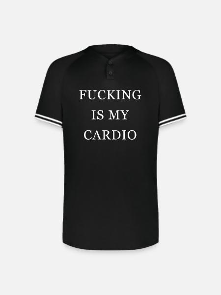 Fucking is my cardio - Augusta Sportswear Men's Cutter Henley Jersey - black/white
