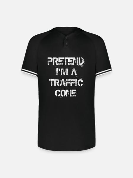 Pretend I'm a Traffic Cone - Augusta Sportswear Men's Cutter Henley Jersey - black/white