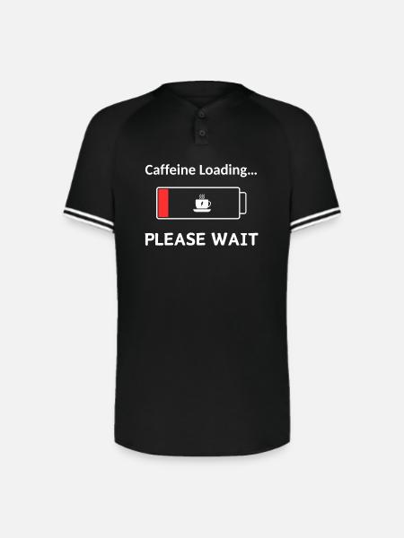 Caffeine Loading PleaseWait - Augusta Sportswear Men's Cutter Henley Jersey - black/white
