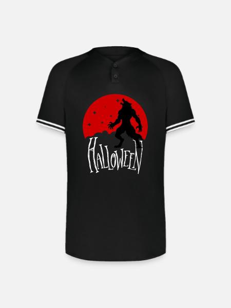Howling wolf - Augusta Sportswear Men's Cutter Henley Jersey - black/white