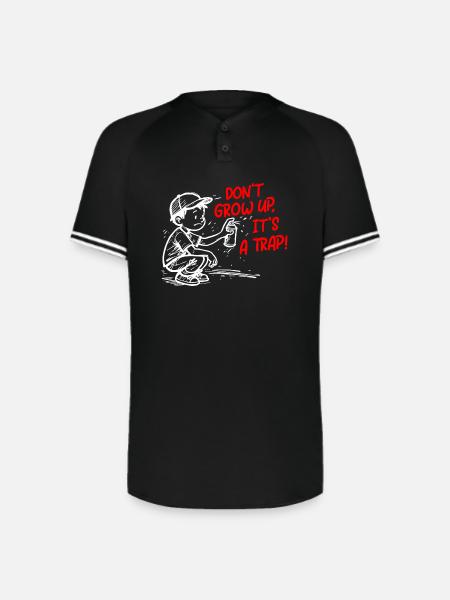 It's a trap - Augusta Sportswear Men's Cutter Henley Jersey - black/white