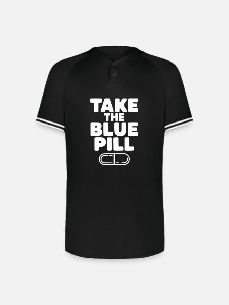 Take the Blue Pill - Augusta Sportswear Men's Cutter Henley Jersey - black/white
