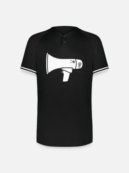 Megaphone Protest Internet Shout - Augusta Sportswear Men's Cutter Henley Jersey - black/white