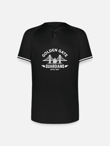 Golden Gate Guardians - Augusta Sportswear Men's Cutter Henley Jersey - black/white