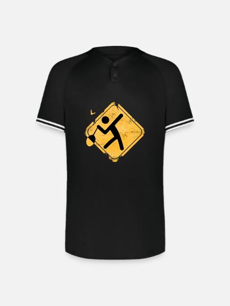 Escape Dash Hazard Icon - Augusta Sportswear Men's Cutter Henley Jersey - black/white