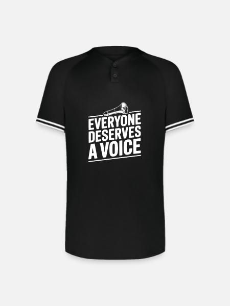 Everyone Deserves a Voice - Augusta Sportswear Men's Cutter Henley Jersey - black/white