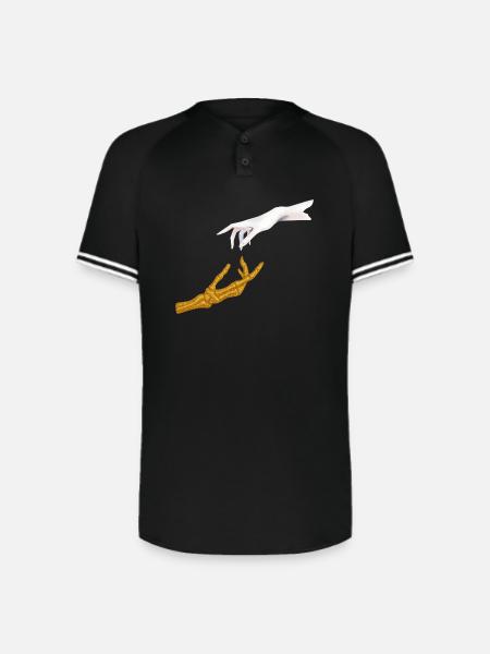 Glittering Hand Connection - Augusta Sportswear Men's Cutter Henley Jersey - black/white
