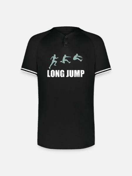 Long Jump Silhouettes - Augusta Sportswear Men's Cutter Henley Jersey - black/white