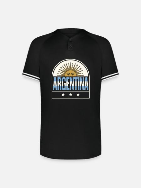 Argentina Suncrest Logo - Augusta Sportswear Men's Cutter Henley Jersey - black/white