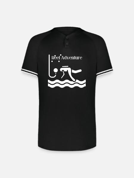 Reel_Adventure - Augusta Sportswear Men's Cutter Henley Jersey - black/white