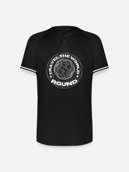 Travel_The_World_Round - Augusta Sportswear Men's Cutter Henley Jersey - black/white