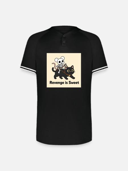 Revenge is Sweet Halloween Design - Augusta Sportswear Men's Cutter Henley Jersey - black/white
