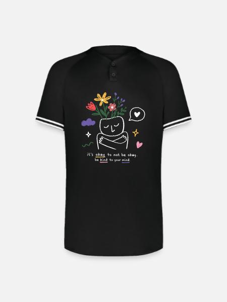 Kind Mind Bloom - Augusta Sportswear Men's Cutter Henley Jersey - black/white