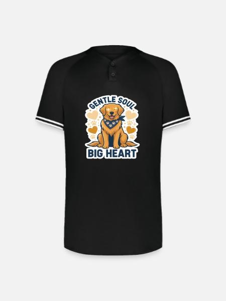 Gentle Soul Big Heart - Augusta Sportswear Men's Cutter Henley Jersey - black/white