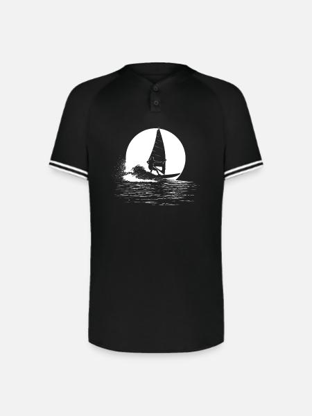 Windsurfing - Augusta Sportswear Men's Cutter Henley Jersey - black/white