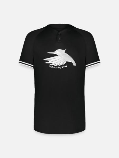 Birds_Are_My_Model - Augusta Sportswear Men's Cutter Henley Jersey - black/white