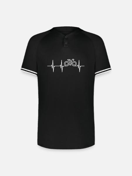 Heartbeat Biker ECG - Augusta Sportswear Men's Cutter Henley Jersey - black/white