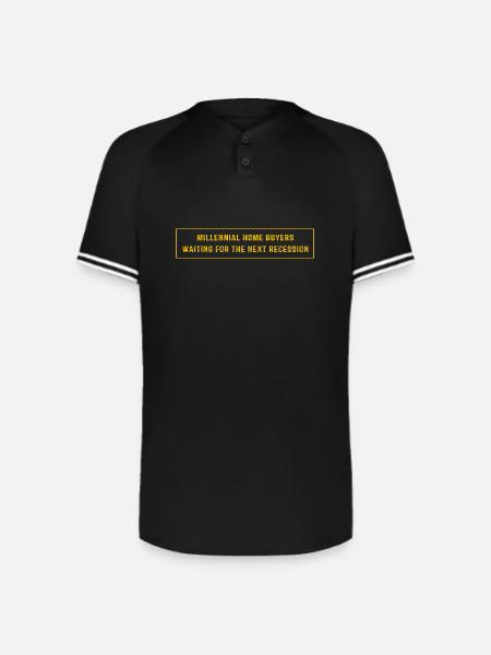 Internet Humor Money Meme - Augusta Sportswear Men's Cutter Henley Jersey - black/white