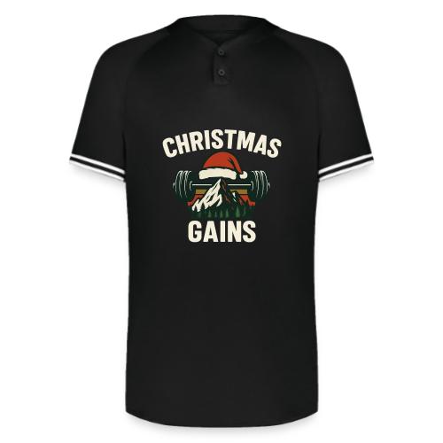 Christmas Gains – Santa Barbell Power - Augusta Sportswear Men's Cutter Henley Jersey