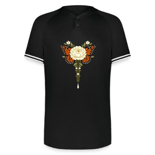 Monarch Butterfly Floral Botanical Art - Augusta Sportswear Men's Cutter Henley Jersey