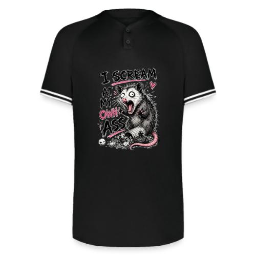 Funny Opossum Screaming Graphic Tee - Augusta Sportswear Men's Cutter Henley Jersey