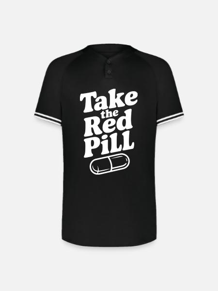 Take the Red Pill - Augusta Sportswear Men's Cutter Henley Jersey - black/white