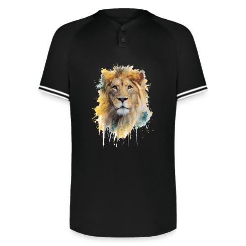 Watercolor Lion Portrait - Augusta Sportswear Men's Cutter Henley Jersey