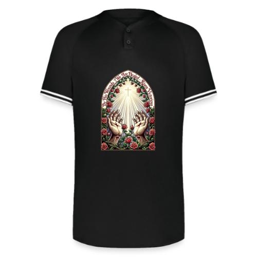 Easter By His Wounds Healed T Shirt, Renewal Gift - Augusta Sportswear Men's Cutter Henley Jersey