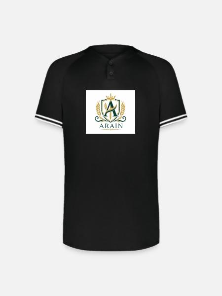Arain Pride - Premium Punjabi Heritage Graphic - Augusta Sportswear Men's Cutter Henley Jersey - black/white