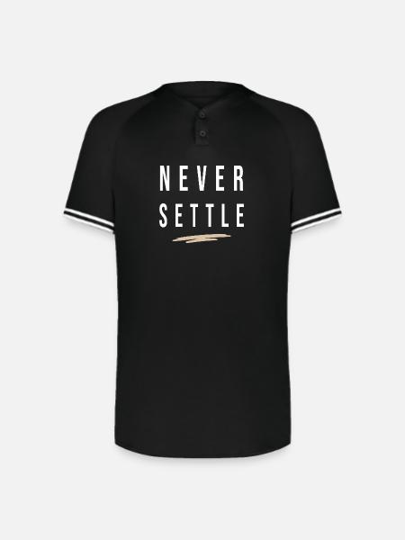Never Settle - Augusta Sportswear Men's Cutter Henley Jersey - black/white