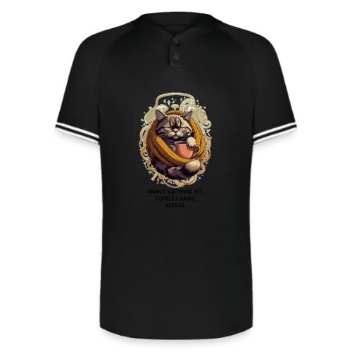 Powered by Sarcasm Cat Tee - Augusta Sportswear Men's Cutter Henley Jersey