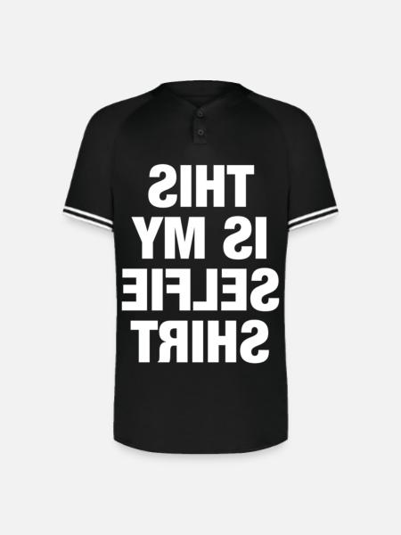 This is My Selfie - Augusta Sportswear Men's Cutter Henley Jersey - black/white