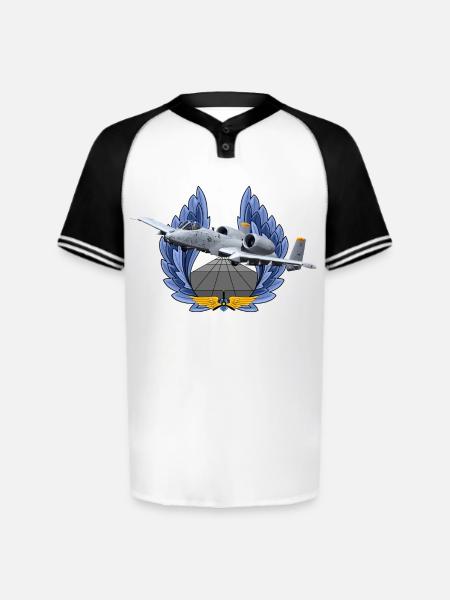 A-10 Thunderbolt - Augusta Sportswear Men's Cutter Henley Jersey - white/black