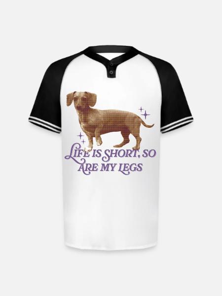 Life Is Short  - Augusta Sportswear Men's Cutter Henley Jersey - white/black
