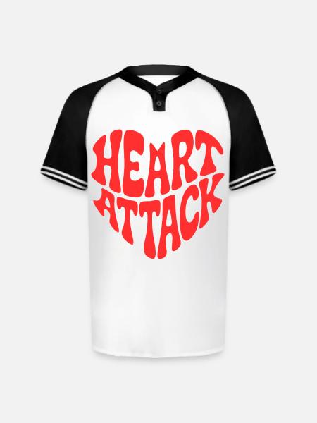 HEART ATTACK - Augusta Sportswear Men's Cutter Henley Jersey - white/black