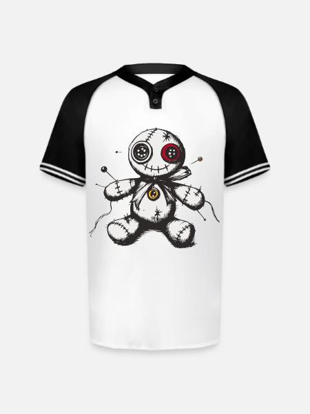 Voodoo doll - Augusta Sportswear Men's Cutter Henley Jersey - white/black