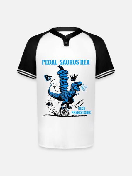 Pedal-Saurus Rex – Ride Prehistoric - Augusta Sportswear Men's Cutter Henley Jersey - white/black
