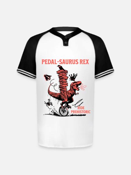 Pedal-Saurus Rex – Ride Prehistoric - Augusta Sportswear Men's Cutter Henley Jersey - white/black