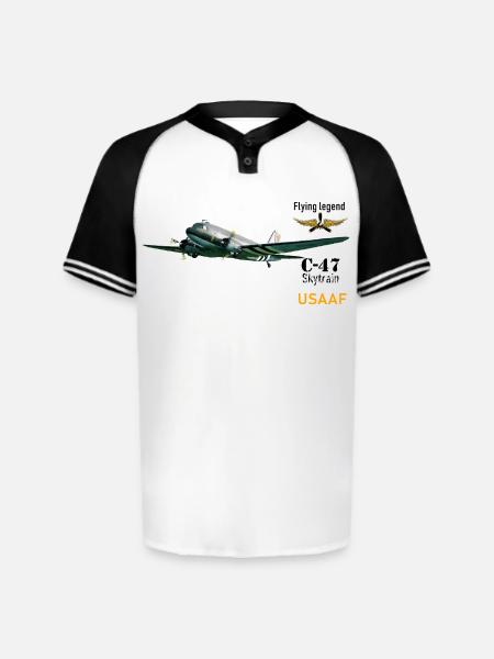C-47 - Augusta Sportswear Men's Cutter Henley Jersey - white/black