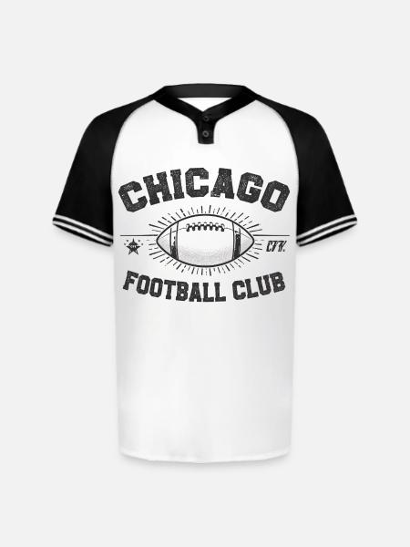 Chicago Football Club Emblem - Augusta Sportswear Men's Cutter Henley Jersey - white/black