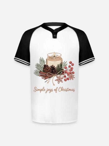 Rustic Christmas Design - Augusta Sportswear Men's Cutter Henley Jersey - white/black