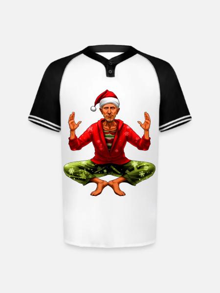 Yogi Christmas - Augusta Sportswear Men's Cutter Henley Jersey - white/black