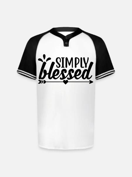 Simply Blessed - Augusta Sportswear Men's Cutter Henley Jersey - white/black