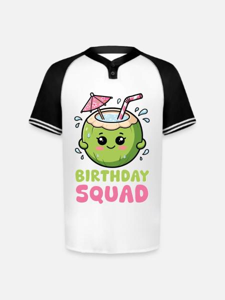 Birthday Coconut Squad - Augusta Sportswear Men's Cutter Henley Jersey - white/black