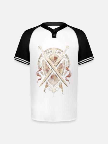 Ren Faire Medieval - Augusta Sportswear Men's Cutter Henley Jersey - white/black